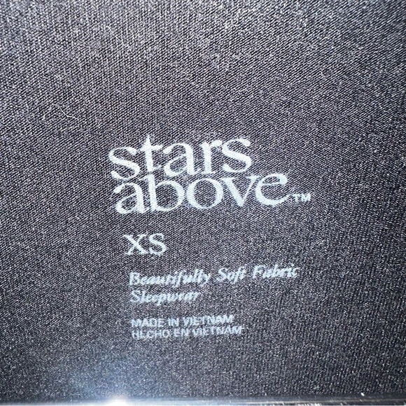 Stars Above Black Pajama Top with White Trim - Picture 2 of 2